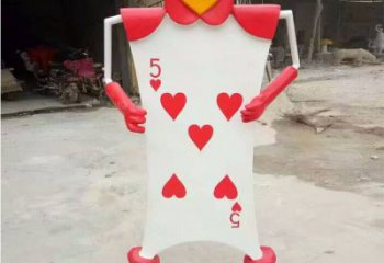 大型撲克雕塑廠家 鍛造小品 烤漆撲克雕塑加工
