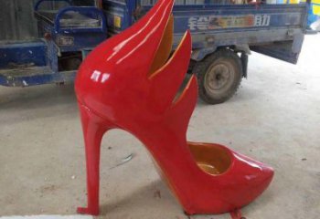 異形高跟鞋雕塑廠家 現代小品 烤漆高跟鞋雕塑價格