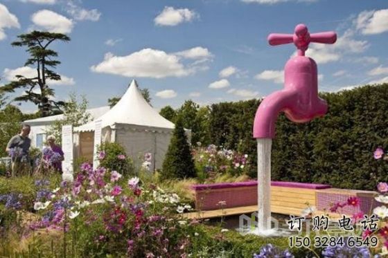 懸空水龍頭雕塑廠家 大型別墅區小品 現代水龍頭雕塑制作