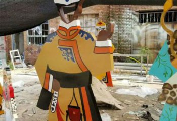 街頭皮影戲雕塑廠家 大型別墅區(qū)擺件 抽象皮影戲雕塑定做