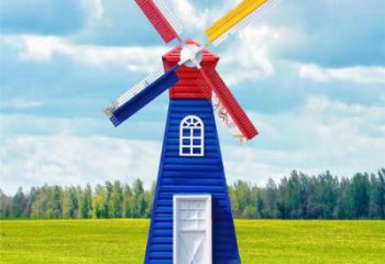 園林大風(fēng)車雕塑廠家 烤漆小品 中式大風(fēng)車雕塑制作