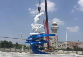 現代龍卷風雕塑廠家 大型別墅區擺件 抽象不銹鋼龍卷風雕塑廠