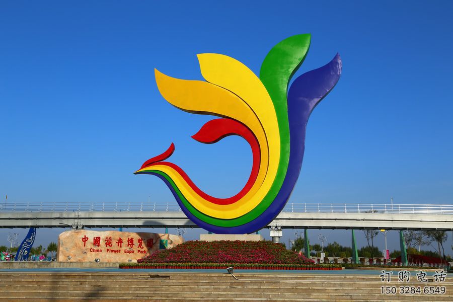 戶外馬蘭花雕塑廠家 噴漆小品 歐式不銹鋼馬蘭花雕塑廠