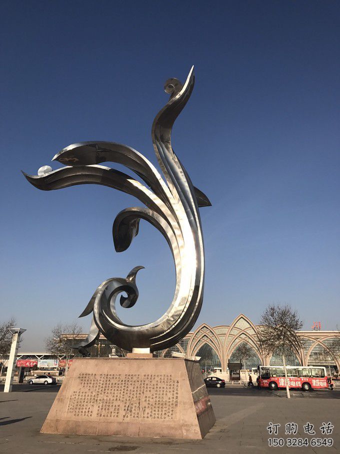 水景馬蘭花雕塑廠家 彩繪小品 現代不銹鋼馬蘭花雕塑廠