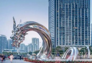 異形龍頭雕塑廠家 現代公園小品 廣場不銹鋼龍頭雕塑廠