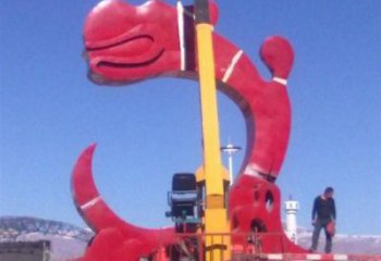 抽象龍頭雕塑廠家 烤漆公園小品 現代不銹鋼龍頭雕塑廠