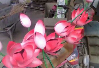 彩繪睡蓮雕塑廠家 懸空擺件 街頭不銹鋼睡蓮雕塑廠