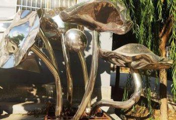 鏡面睡蓮雕塑廠家 烤漆大型擺件 創意不銹鋼睡蓮雕塑廠