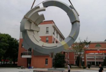 烤漆彩虹雕塑廠家 現(xiàn)代小品 戶外不銹鋼彩虹雕塑廠