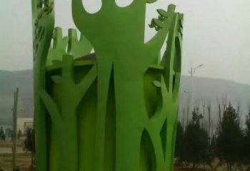 抽象白樺樹雕塑廠家 現代小品 戶外不銹鋼白樺樹雕塑廠