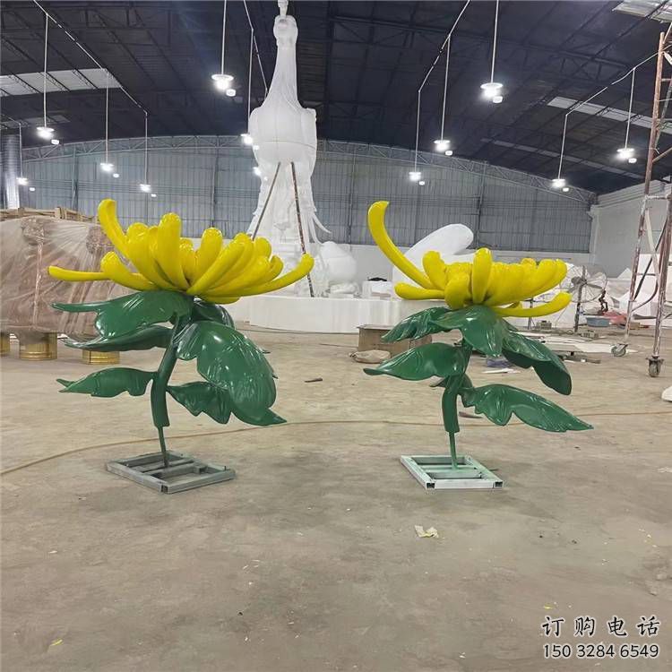 創(chuàng)意菊花雕塑廠家 烤漆小品 公園不銹鋼菊花雕塑廠