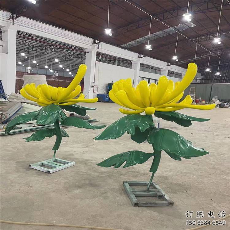 鏤空菊雕塑廠家 園林小品 住宅小區(qū)不銹鋼菊雕塑廠