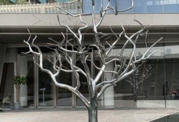 異形枯樹雕塑廠家 現代公園小品 創意不銹鋼枯樹雕塑廠
