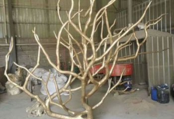 現代枯樹枝雕塑廠家 大型別墅區擺件 定制不銹鋼枯樹枝雕塑
