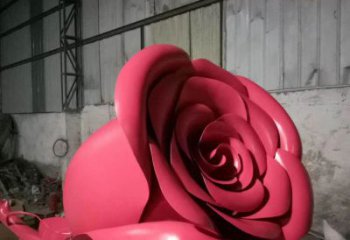 中式玫瑰花雕塑廠家 烤漆公園小品 現代不銹鋼玫瑰花雕塑廠