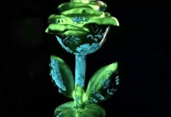 燈光玫瑰花雕塑廠家 發(fā)光小品 商業(yè)街不銹鋼玫瑰花雕塑廠