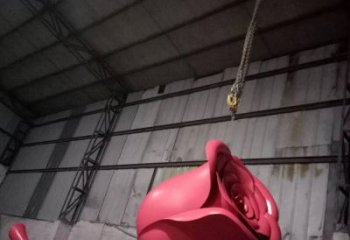 創(chuàng)意玫瑰雕塑廠家 現(xiàn)代烤漆小品 公園不銹鋼玫瑰雕塑廠