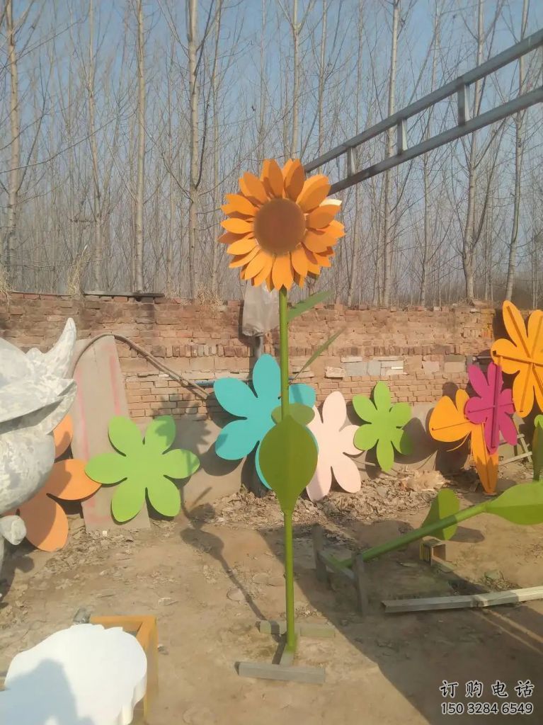 創(chuàng)意向日葵雕塑廠家 戶外小品 公園不銹鋼向日葵雕塑廠