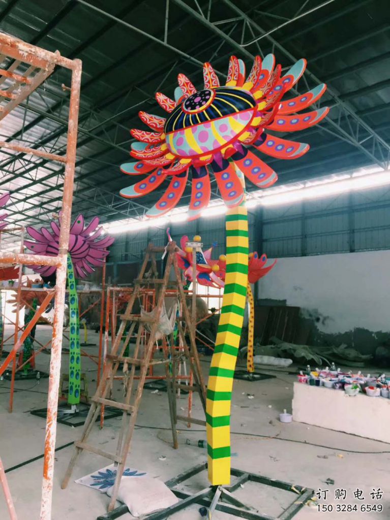 園林太陽花雕塑廠家 烤漆小品 中式不銹鋼太陽花雕塑廠