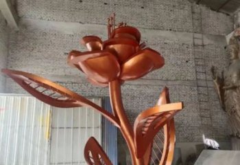烤漆月季花雕塑廠家 鏤空小品 公園不銹鋼月季花雕塑廠