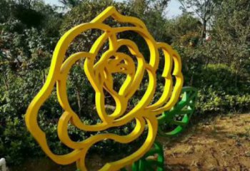 鏤空月季雕塑廠家 大型別墅區小品 公園不銹鋼月季雕塑廠