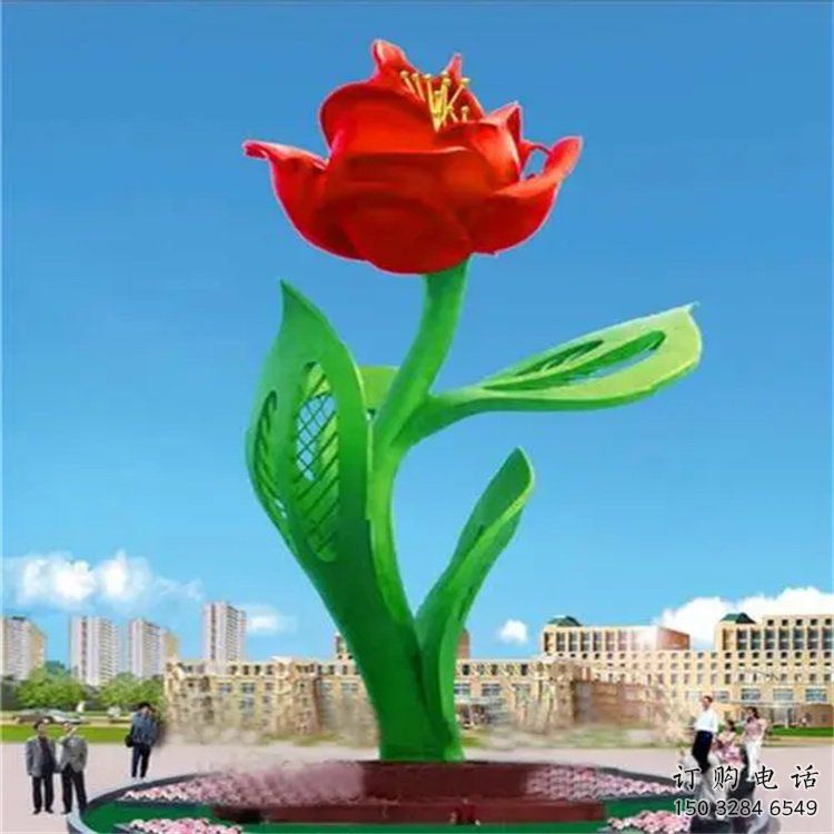 公園花卉雕塑廠家 戶外擺件 現(xiàn)代不銹鋼花卉雕塑廠