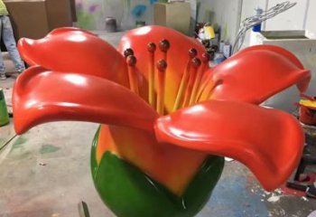 噴漆花卉雕塑廠家 中式村口小品 草地不銹鋼花卉雕塑廠