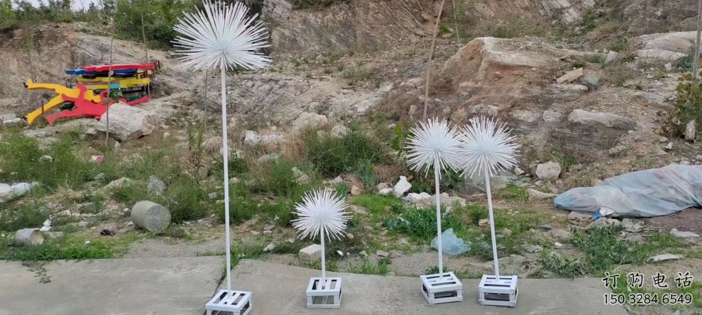 創意蒲公英雕塑廠家 現代小品 公園不銹鋼蒲公英雕塑廠