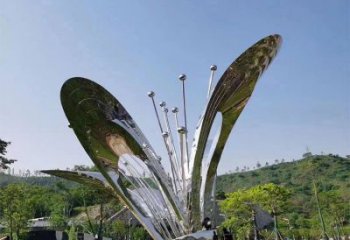 大型百合花雕塑廠家 鍛造小品 鏤空不銹鋼百合花雕塑廠