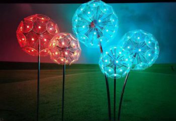 燈光蒲公英雕塑廠家 鏤空小品 商業街不銹鋼蒲公英雕塑廠