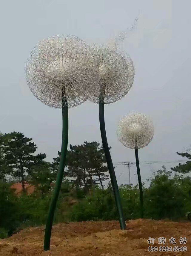 抽象蒲公英雕塑廠家 創意小品 現代不銹鋼蒲公英雕塑廠