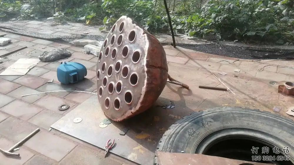 公園蓮蓬雕塑廠家 戶外擺件 創(chuàng)意不銹鋼蓮蓬雕塑定制