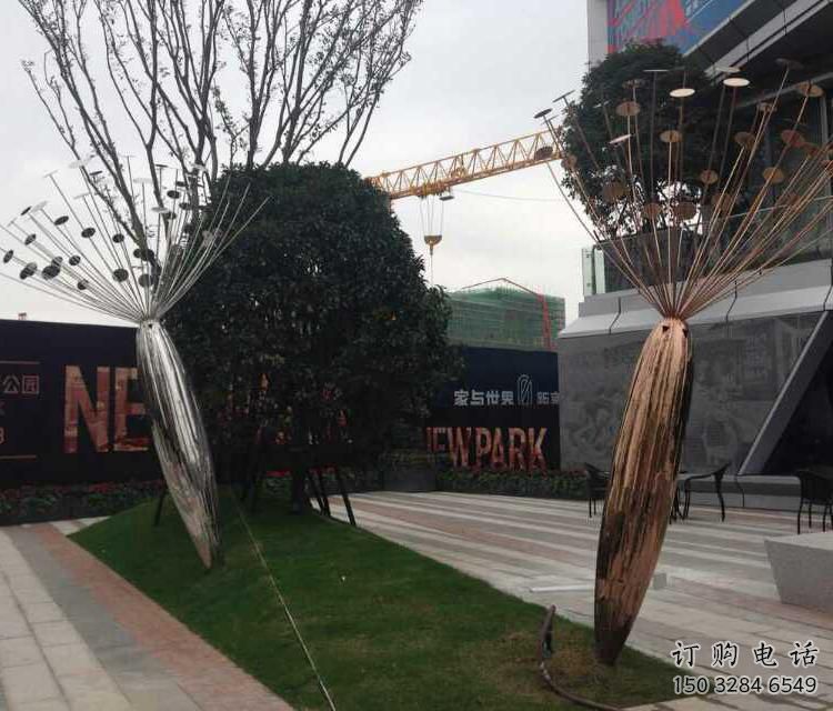 烤漆蓮藕雕塑廠家 現代公園小品 廣場不銹鋼蓮藕雕塑廠