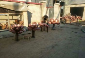 抽象水蓮雕塑廠家 仿古廣場(chǎng)小品 異形不銹鋼水蓮雕塑廠