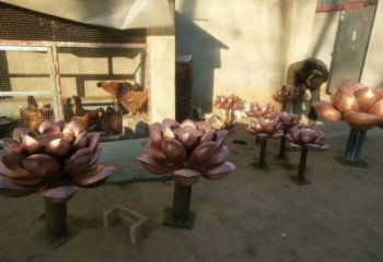 異形水蓮雕塑廠家 現(xiàn)代工廠小品 街頭不銹鋼水蓮雕塑廠