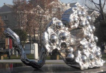 抽象蓮蓬雕塑廠家  公園小品 戶外不銹鋼蓮蓬雕塑制作