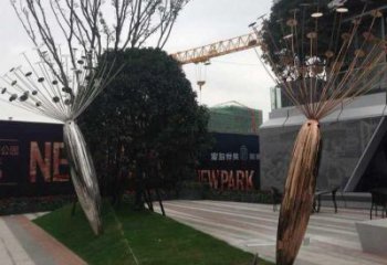 烤漆蓮藕雕塑廠家 現代公園小品 廣場不銹鋼蓮藕雕塑廠