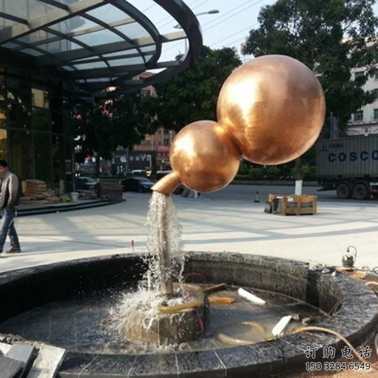 大型葫蘆雕塑廠家 鍛造小品 仿古不銹鋼葫蘆雕塑廠