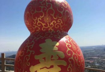 抽象葫蘆雕塑廠家 公園小品 彩繪不銹鋼葫蘆雕塑廠