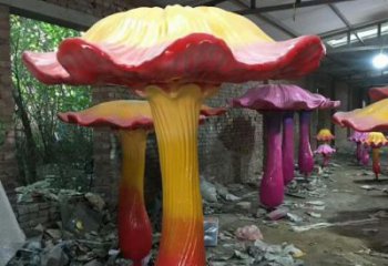 大型蘑菇雕塑廠家 烤漆小品 戶外不銹鋼蘑菇雕塑價格