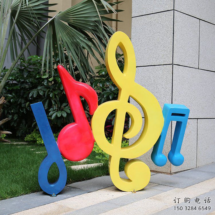 創意樂符雕塑廠家 烤漆音樂小品 公園不銹鋼樂符雕塑廠