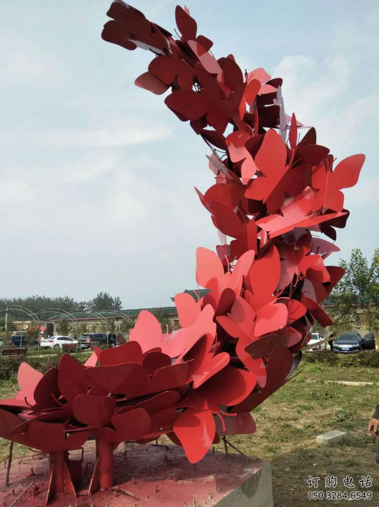 彩繪花環雕塑廠家 烤漆公園擺件 街頭不銹鋼花環雕塑廠