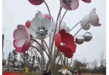 異形花樹雕塑廠家 現代小品 烤漆不銹鋼花樹雕塑廠