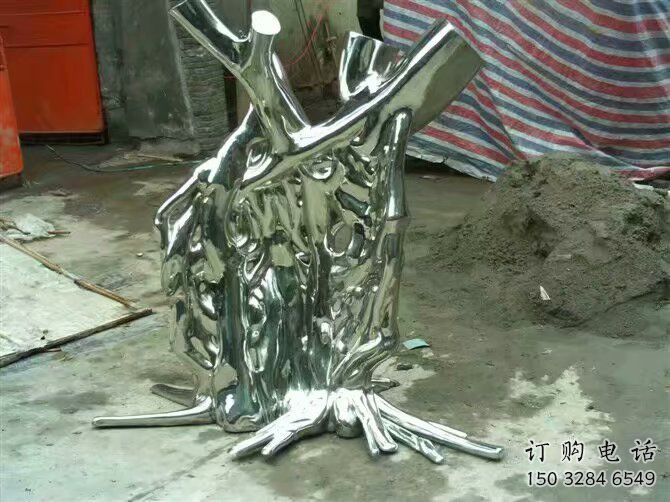 抽象樹(shù)墩雕塑廠家 公園小品 鏡面不銹鋼樹(shù)墩雕塑報(bào)價(jià)