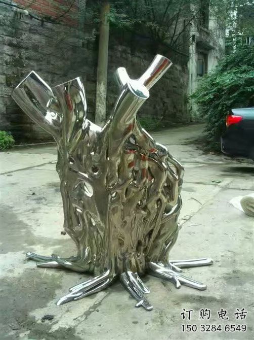 幾何樹墩雕塑廠家 歐式小品 大型不銹鋼樹墩雕塑報價