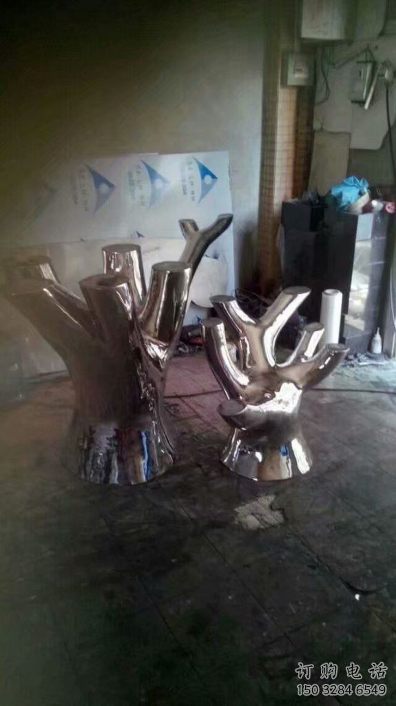 廣場樹墩雕塑廠家 大型小品 仿真不銹鋼樹墩雕塑廠