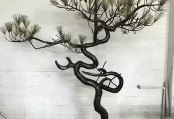 戶外松樹雕塑廠家 噴漆小品 大型不銹鋼松樹雕塑價格