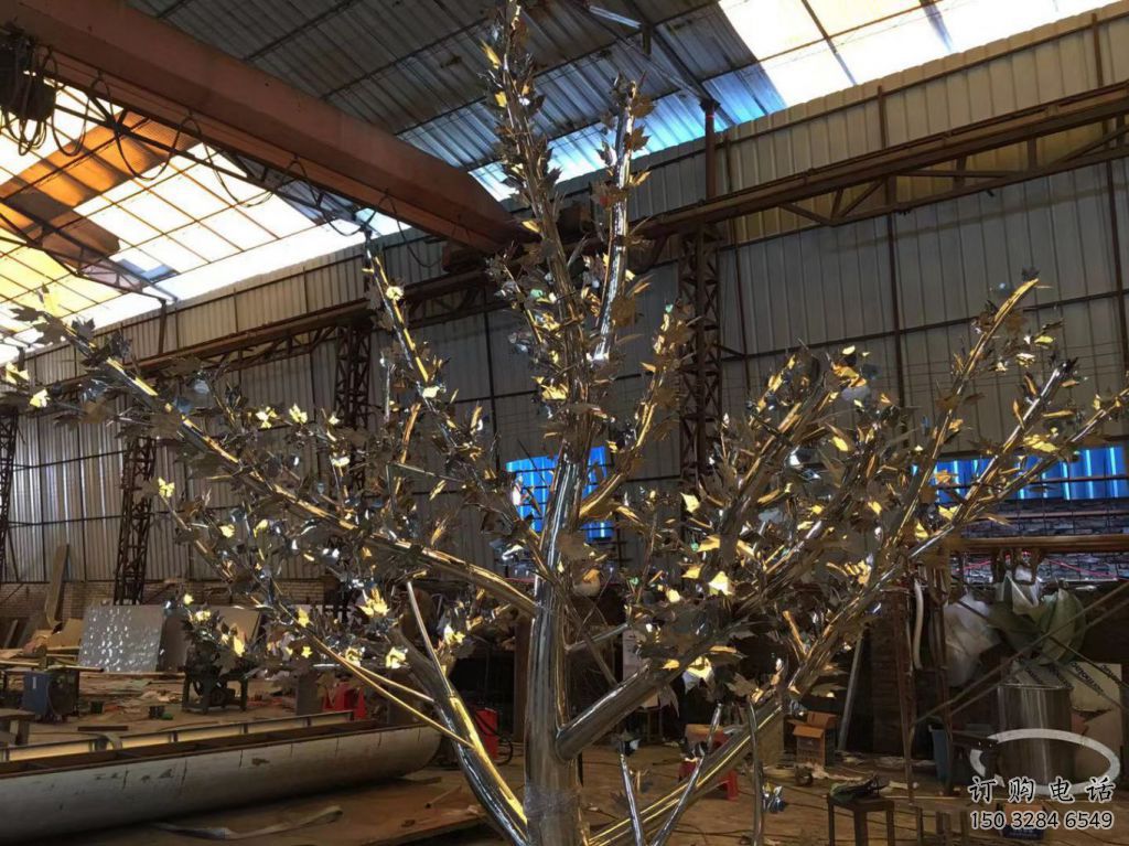 戶(hù)外楓樹(shù)雕塑廠(chǎng)家 噴漆小品 大型不銹鋼楓樹(shù)雕塑廠(chǎng)