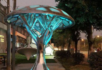 大型樹冠雕塑廠家 鍛造發光小品 抽象不銹鋼樹冠雕塑廠