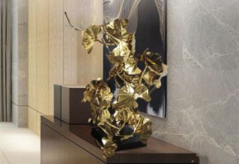 彩繪銀杏葉雕塑廠家 公園擺件 街頭不銹鋼銀杏葉雕塑廠